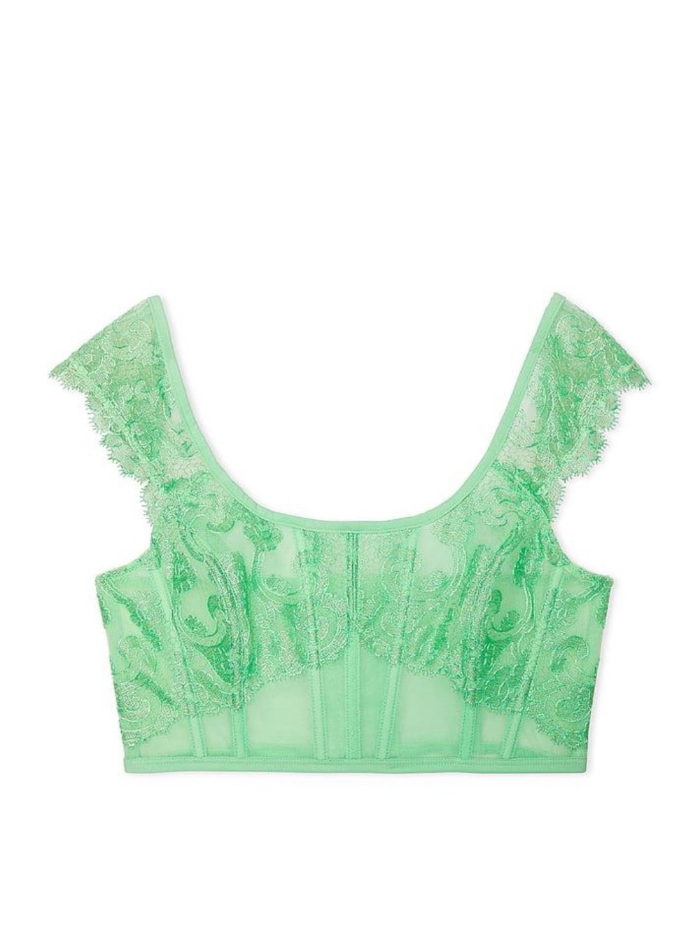 Victoria Secret very sexy corded lace cap sleeve corset top soft mint NWT $80